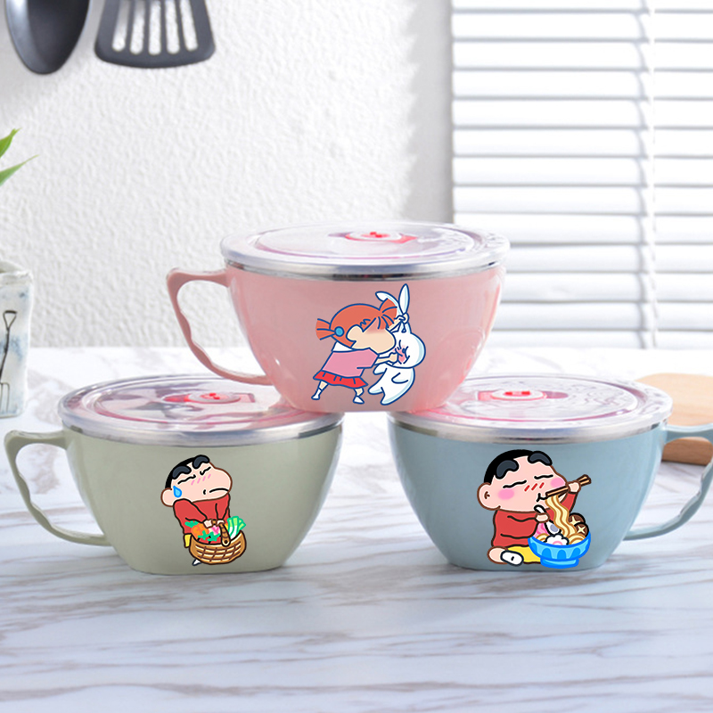 Food Storage Utensils - Tigela de Aço Inoxidável Crayon Shin-chan