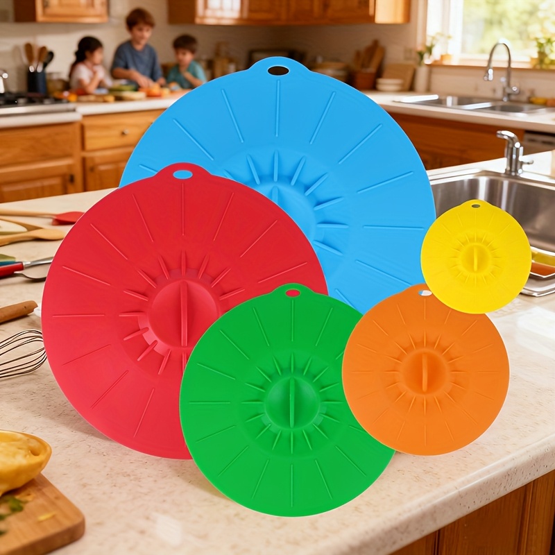 Food Storage Utensils - Conjunto de 5 Tampas de Silicone,