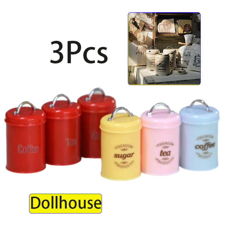3 pçs casa de bonecas em minia - Food Storage For avaliação e preço