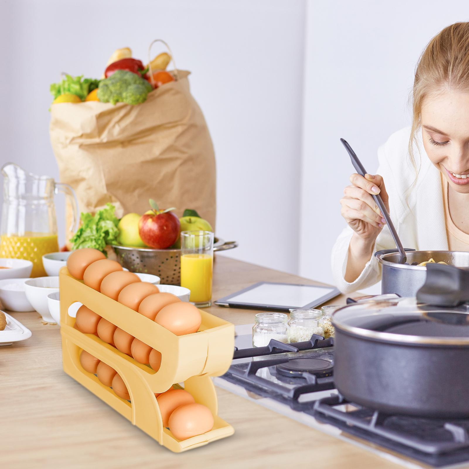 Organizador de Ovos Automático - Food Storage Yellow avaliação e preço