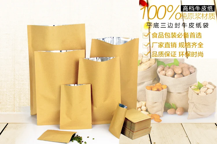 8*12cm aberto superior marrom  - Food Storage In Mylar Bags avaliação e preço