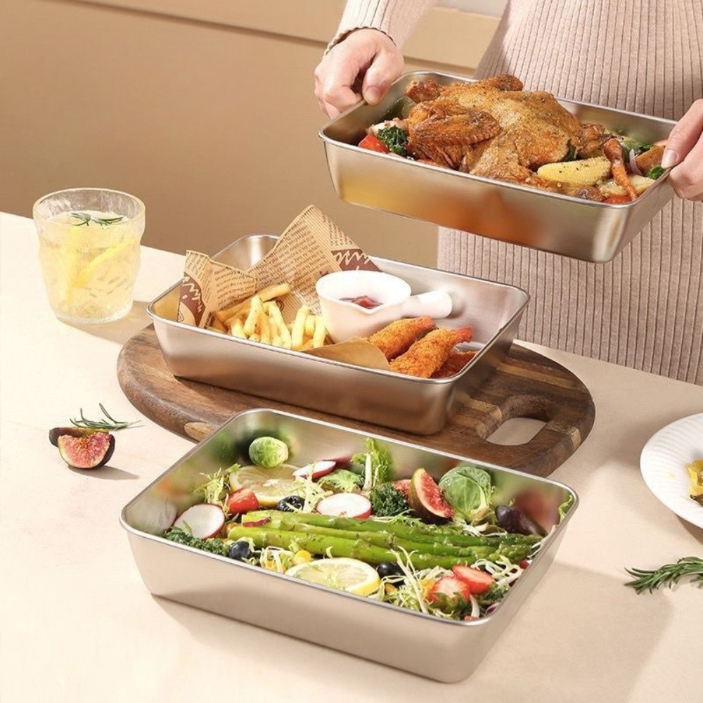 Bandeja de Servir em Aço Inoxi - Food Storage Ideas avaliação e preço